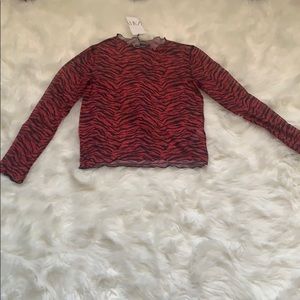 Sheer Animal Print Top